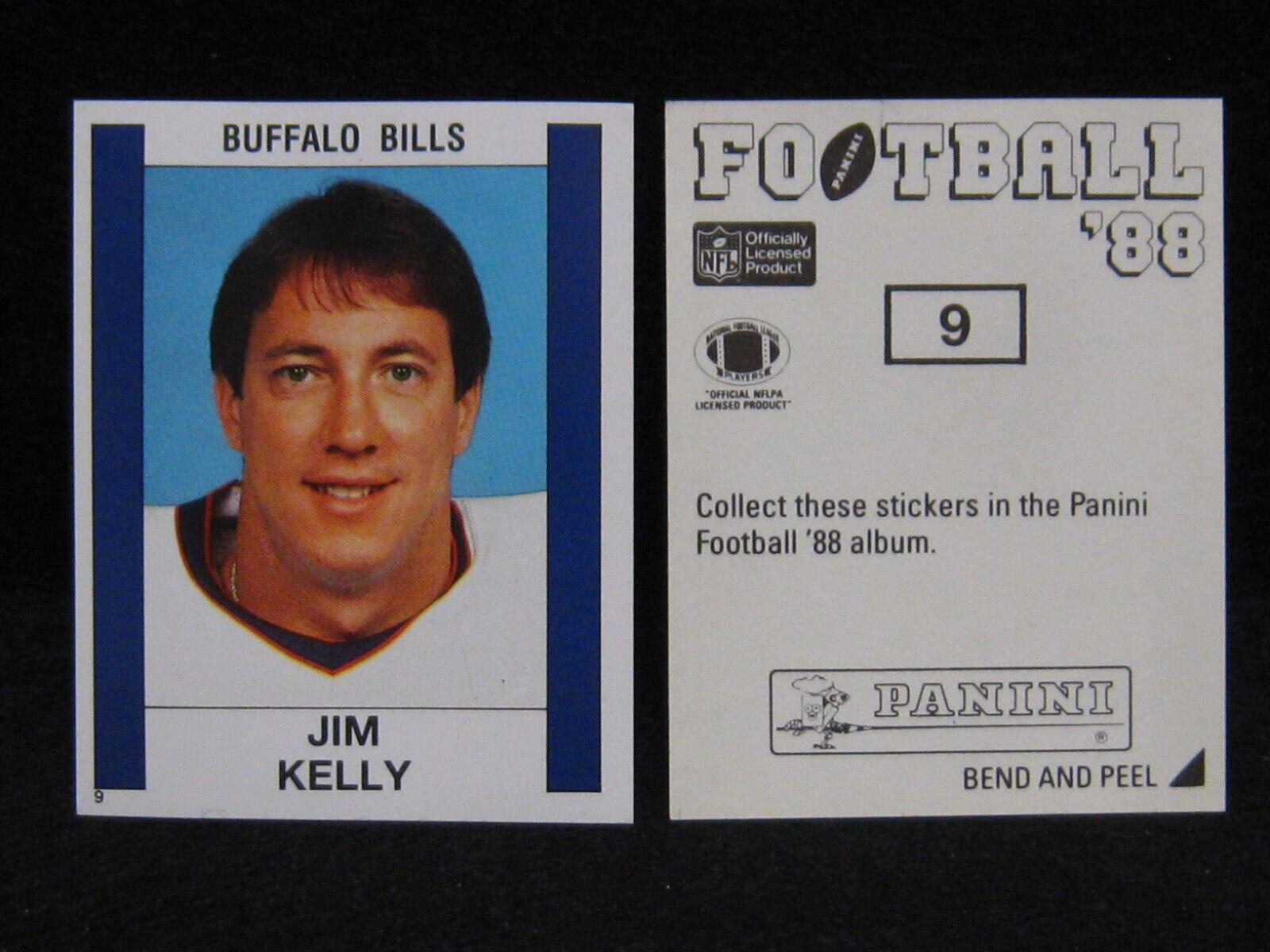 Jim Kelly #9 Football Cards 1988 Panini Sticker