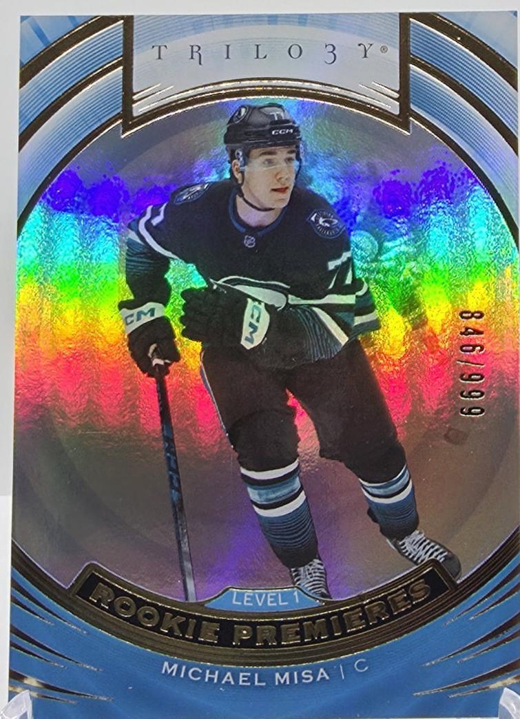 Michael Misa #T-19 2025 Upper Deck Extended Trilogy Rookie Premieres Hockey