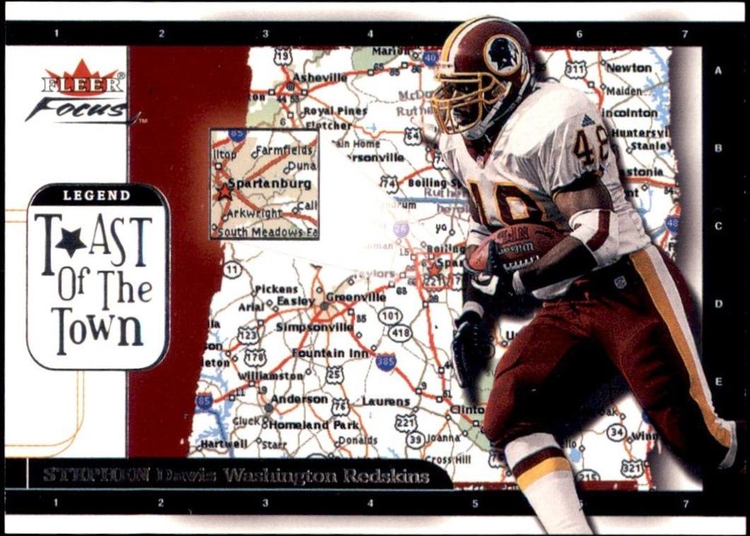 Stephen Davis #4 Football Cards 2001 Fleer Focus Toast of the Town