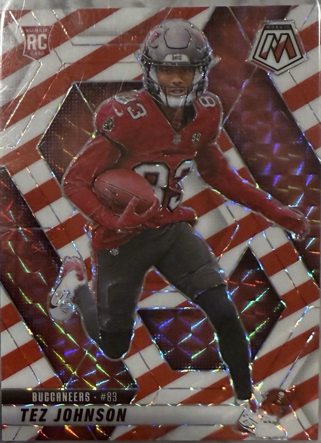2025 Panini Mosaic Tez Johnson [Red White Stripe] #316 card