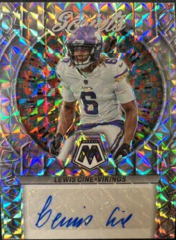 Lewis Cine #S10 Football Cards 2023 Panini Mosaic Scripts Autographs