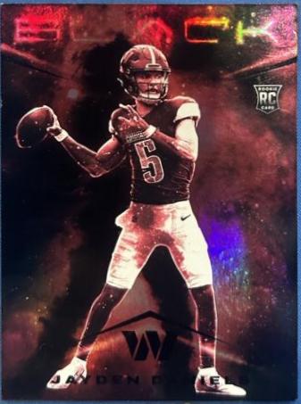 Jayden Daniels #SM-JDS Football Cards 2024 Panini Black Smokescreen