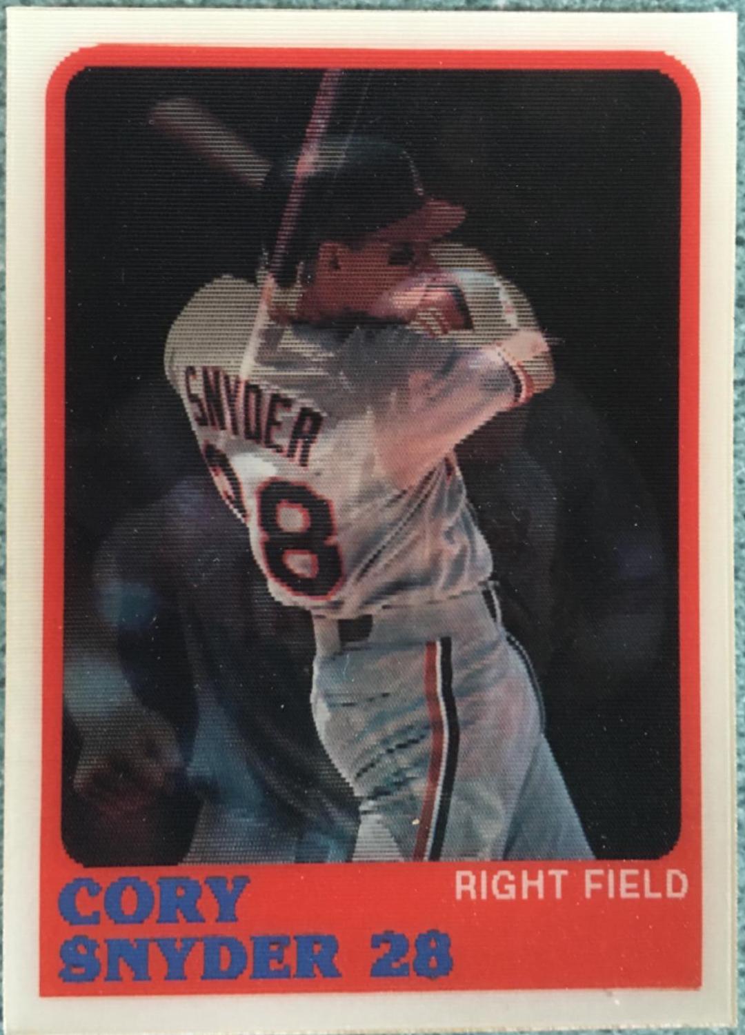 Cory Snyder #29 Baseball Cards 1988 Sportflics