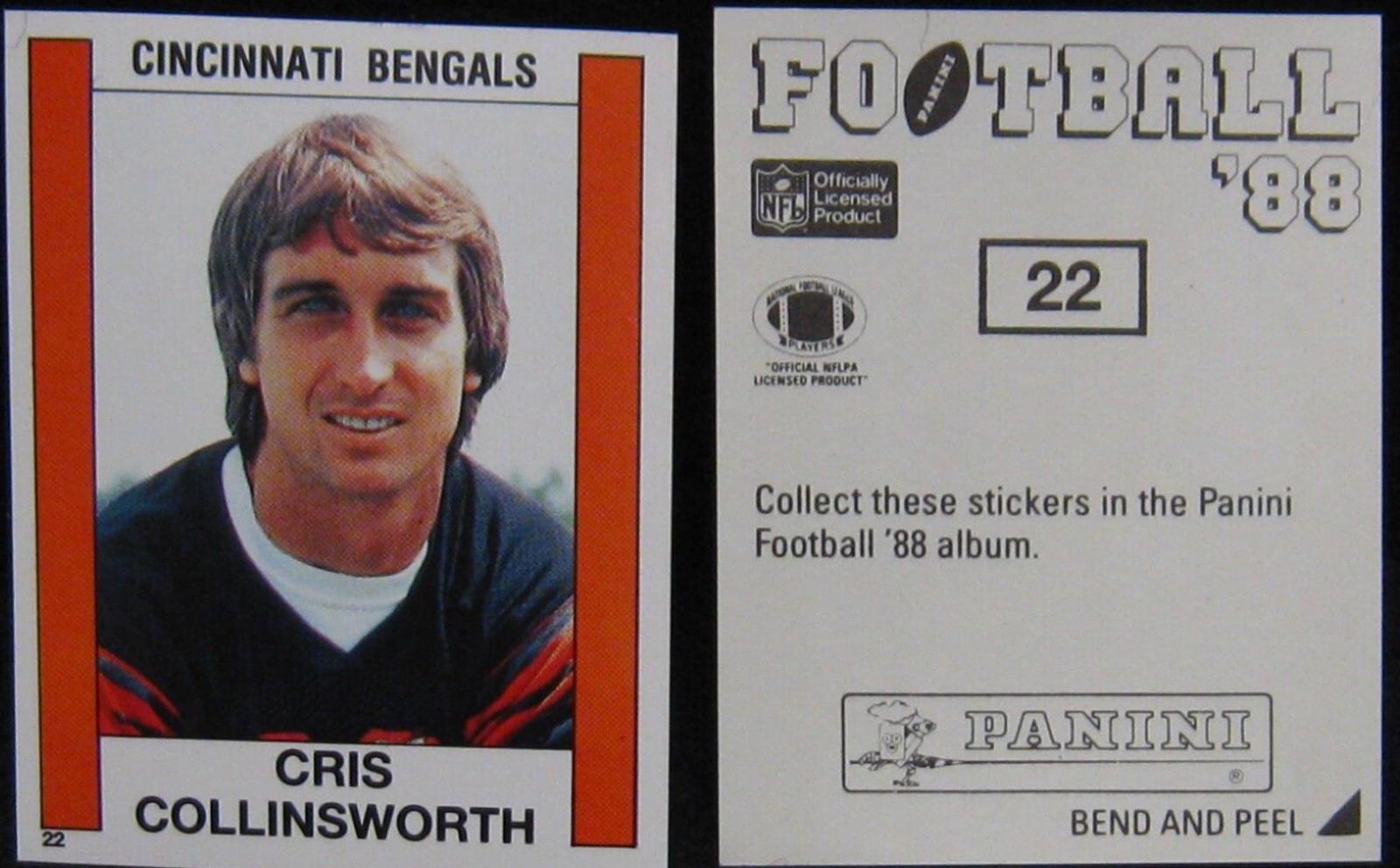 Cris Collinsworth #22 Football Cards 1988 Panini Sticker