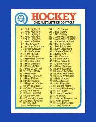 Checklist 1-132 #121 Hockey Cards 1982 O-Pee-Chee
