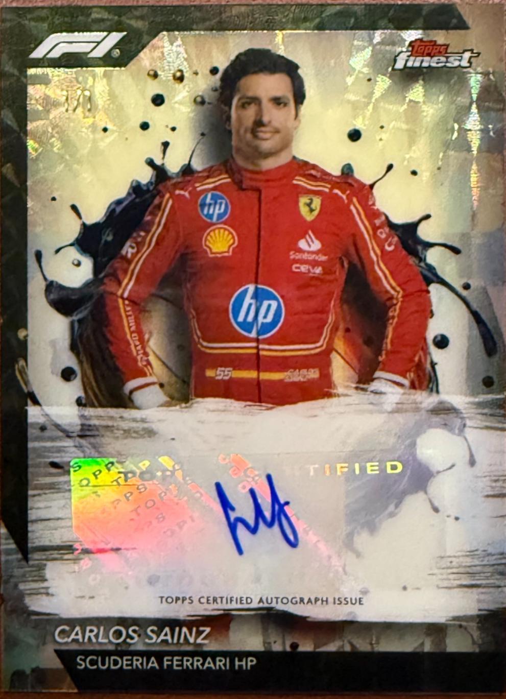 Carlos Sainz #FAC-SAI Racing Cards 2024 Topps Finest Formula 1 Autograph