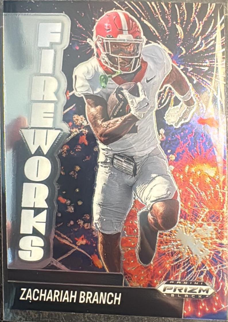Zachariah Branch #4 2025 Panini Prizm Black Football Fireworks