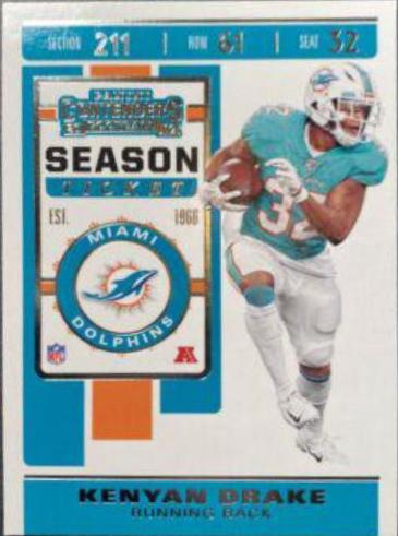 Kenyan Drake #7 Football Cards 2019 Panini Contenders