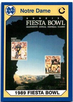 1989 Fiesta Bowl #74 1990 Notre Dame Collegiate Collection Football