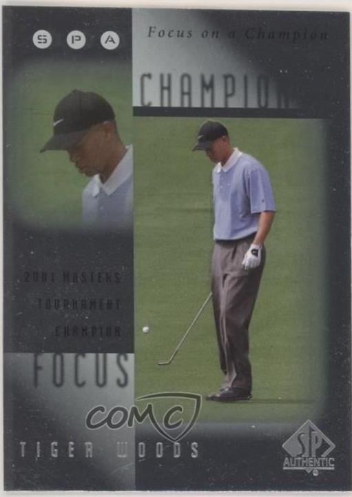 Tiger Woods #FC2 Golf Cards 2001 SP Authentic Focus of a Champion