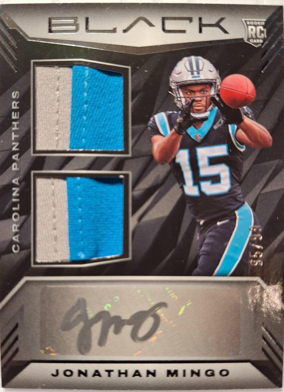 Jonathan Mingo #RSM-26 Football Cards 2023 Panini Black Rookie Signature Materials
