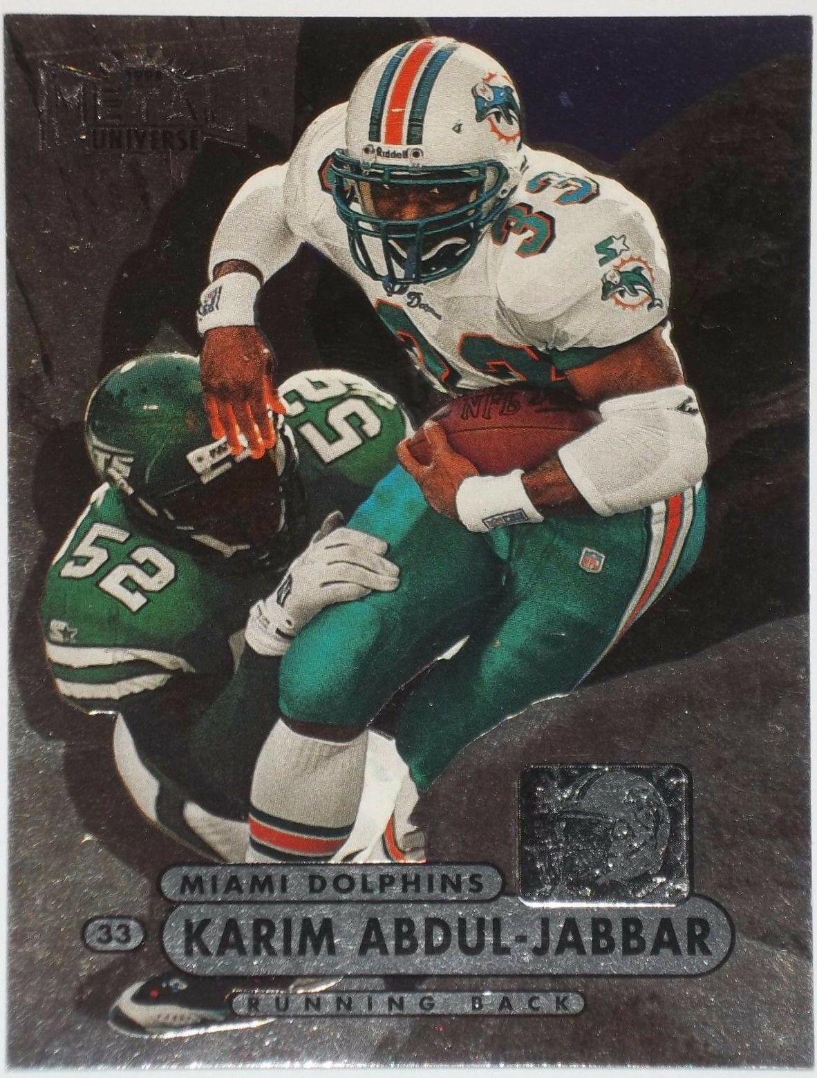 Karim Abdul Jabbar #15 Football Cards 1998 Metal Universe
