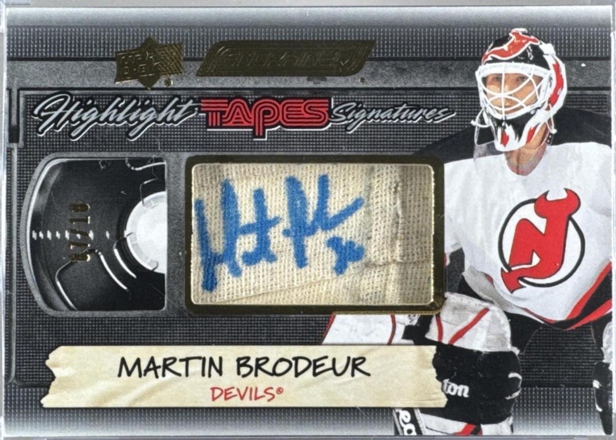 Martin Brodeur #HTS-MB 2024-25 Upper Deck Engrained Icons Hockey Highlight Tapes Signatures