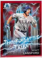 Wyatt Langford [Red] #TT-18 Baseball Cards 2023 Bowman Draft Transformative Talent Prices