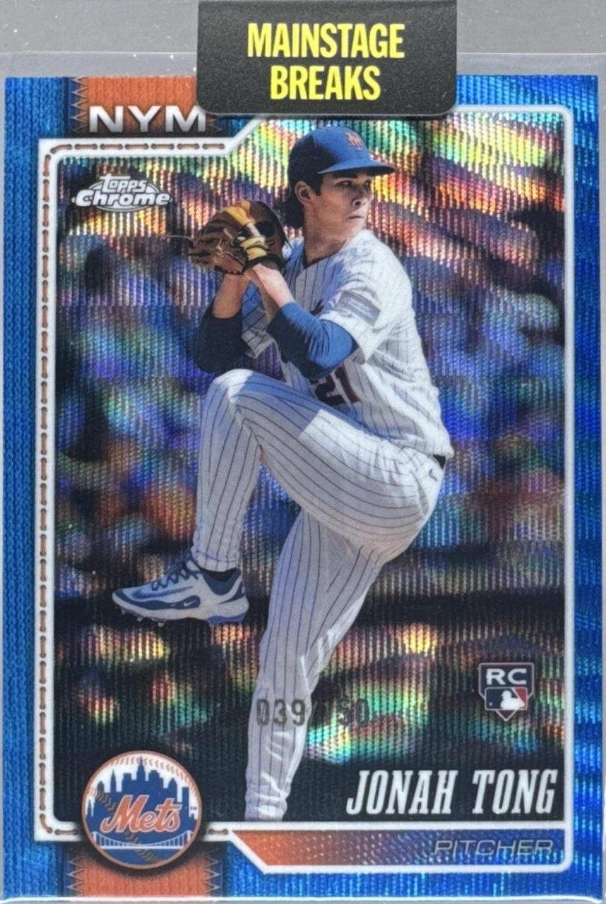 Jonah Tong [Blue Wave Refractor] (2026 Topps Chrome)