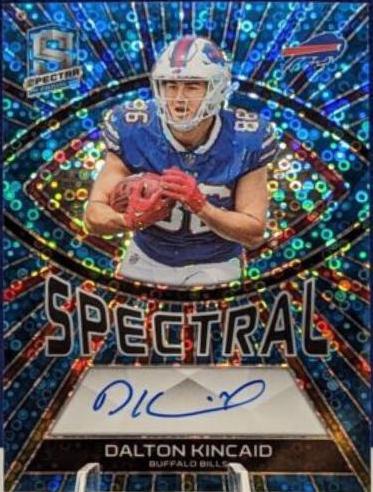 Dalton Kincaid #35 Football Cards 2023 Panini Spectra Rookie Autograph Neon Blue