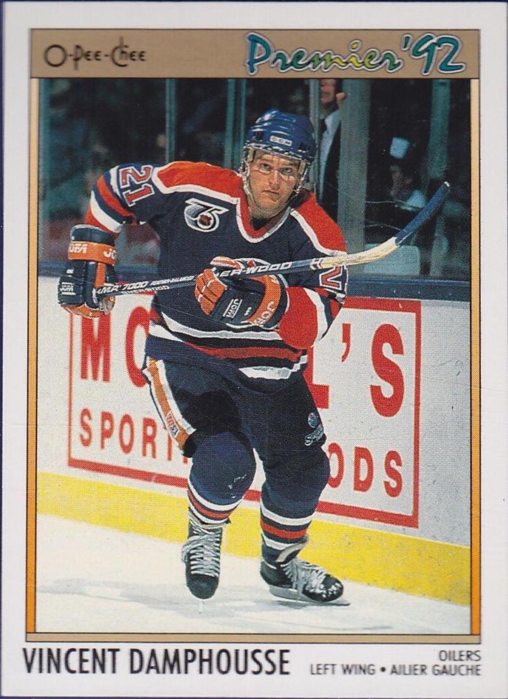 Vincent Damphousse #104 Hockey Cards 1991 O-Pee-Chee Premier