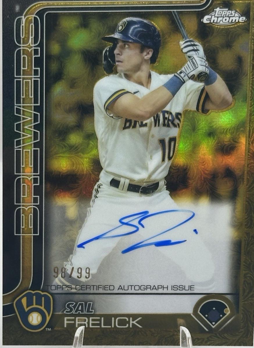 Sal Frelick #CGA-SF 2025 Topps Gilded Collection Chrome Gold Autograph Baseball