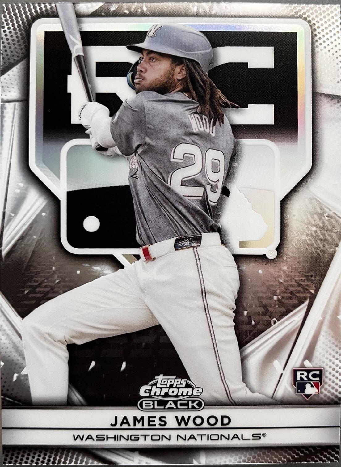 James Wood #123 Baseball Cards 2025 Topps Chrome Black Rookie Design Variation