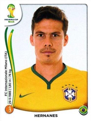 Hernanes #43 Soccer Cards 2014 Panini World Cup Stickers