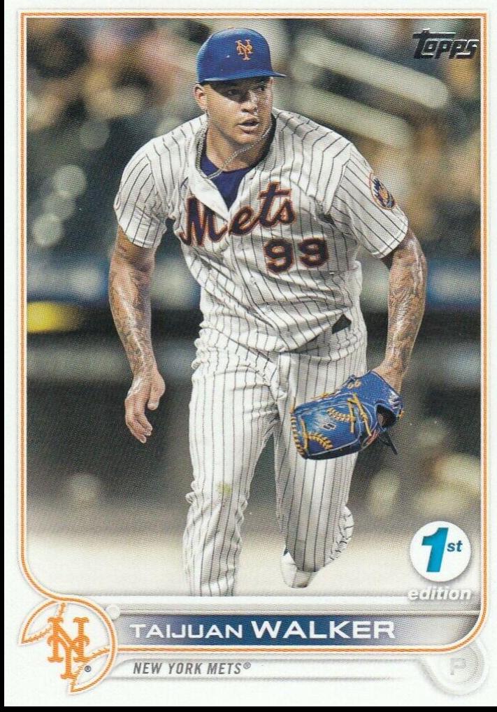 Taijuan Walker #312 Baseball Cards 2022 Topps 1st Edition