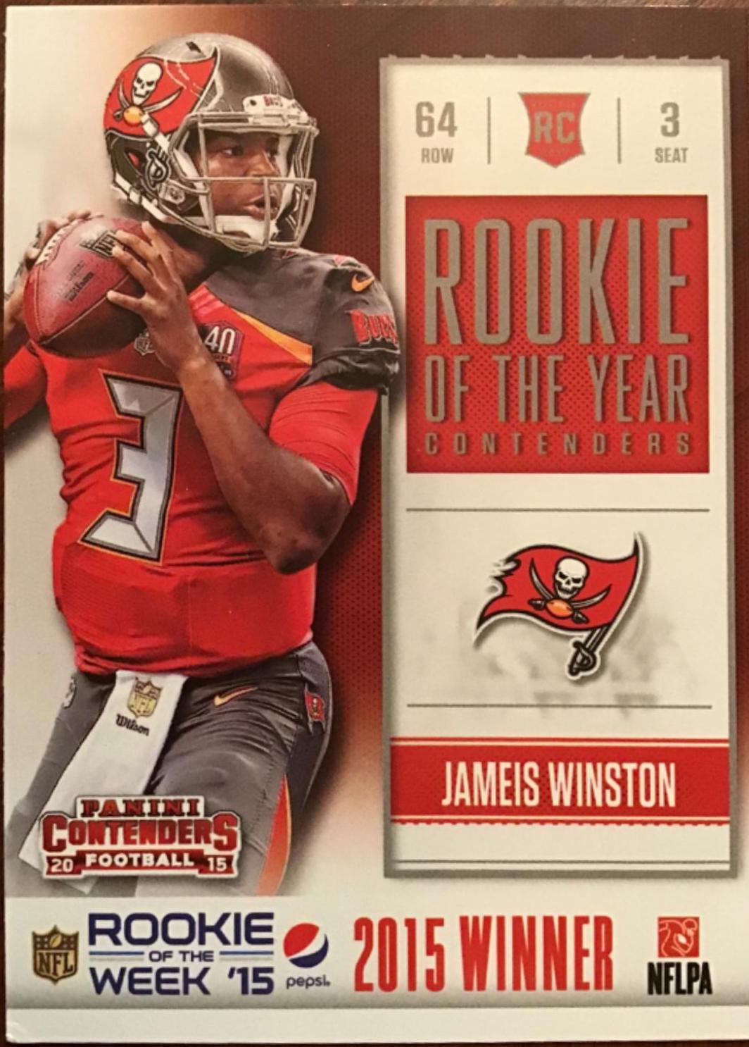 Jameis Winston #ROY1 Football Cards 2015 Panini Contenders Rookie of the Year