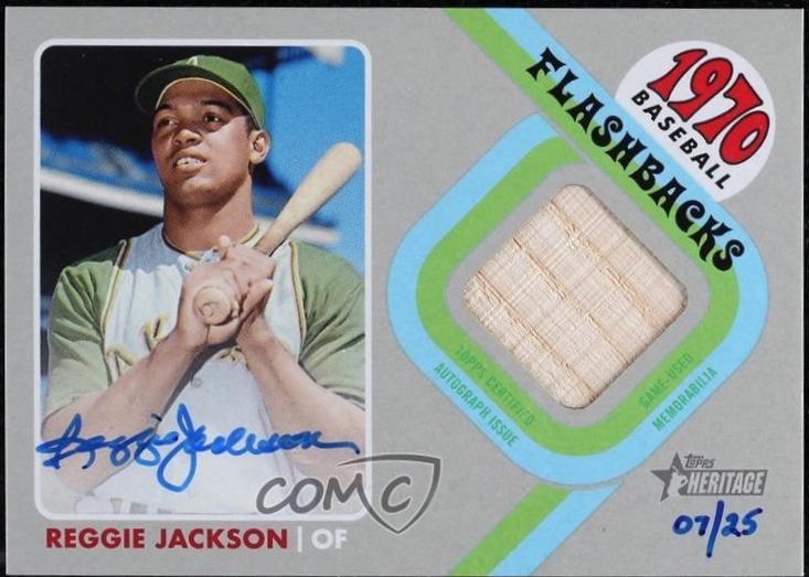 Reggie Jackson #FAR-RJ Baseball Cards 2025 Topps Heritage Flashbacks Autographed Relic