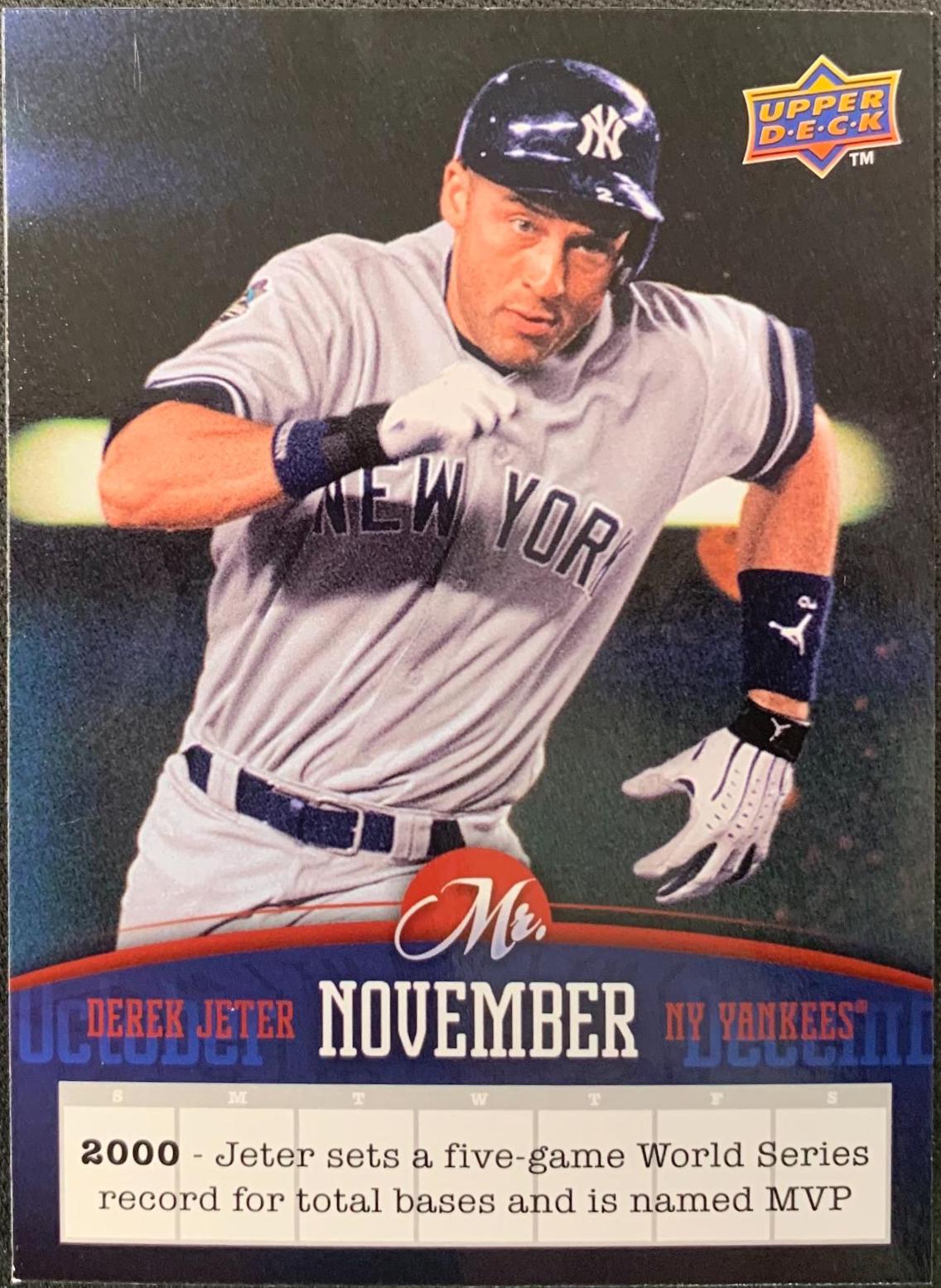 Derek Jeter #8-NOV Baseball Cards 2008 Upper Deck Mr. November