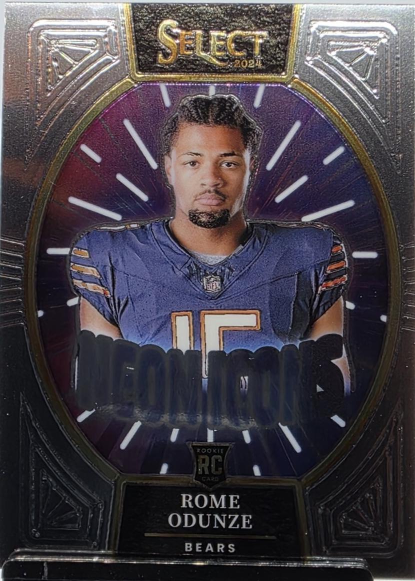 Rome Odunze #5 Football Cards 2024 Panini Select Neon Icons