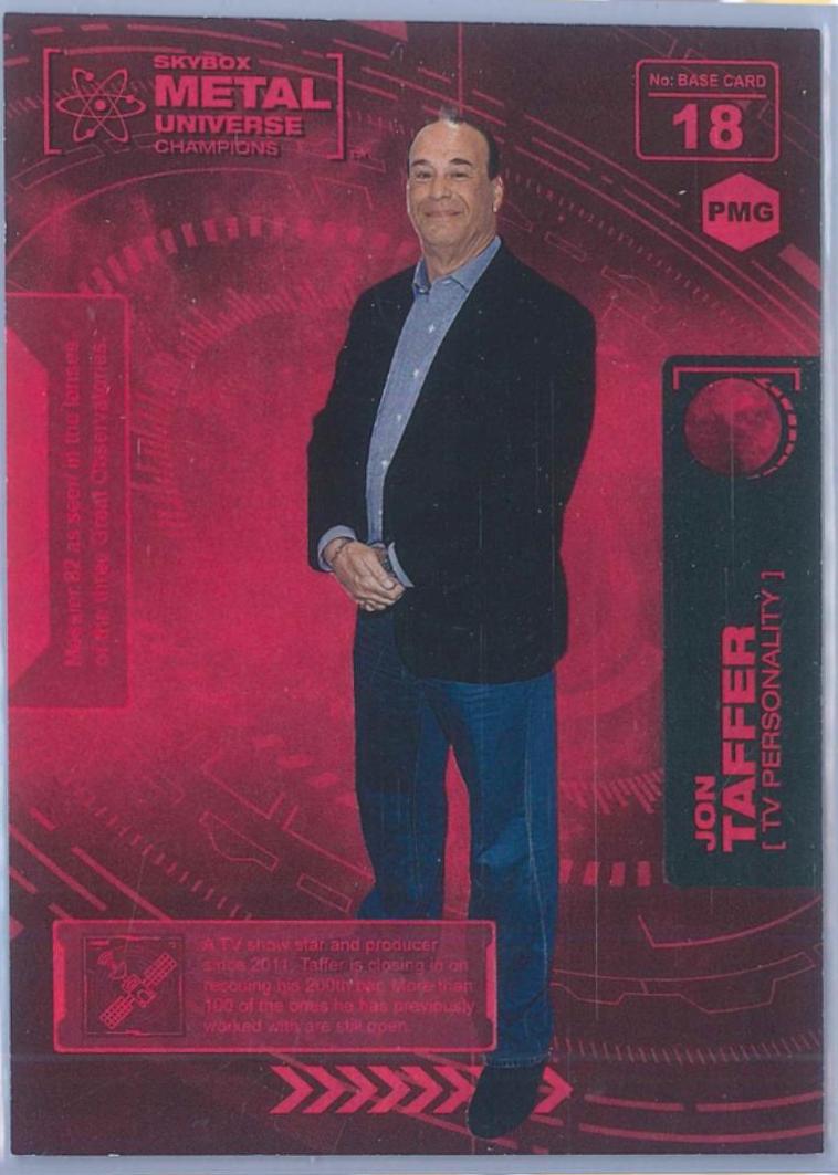 Jon Taffer #18 Basketball Cards 2021 Skybox Metal Universe Champions