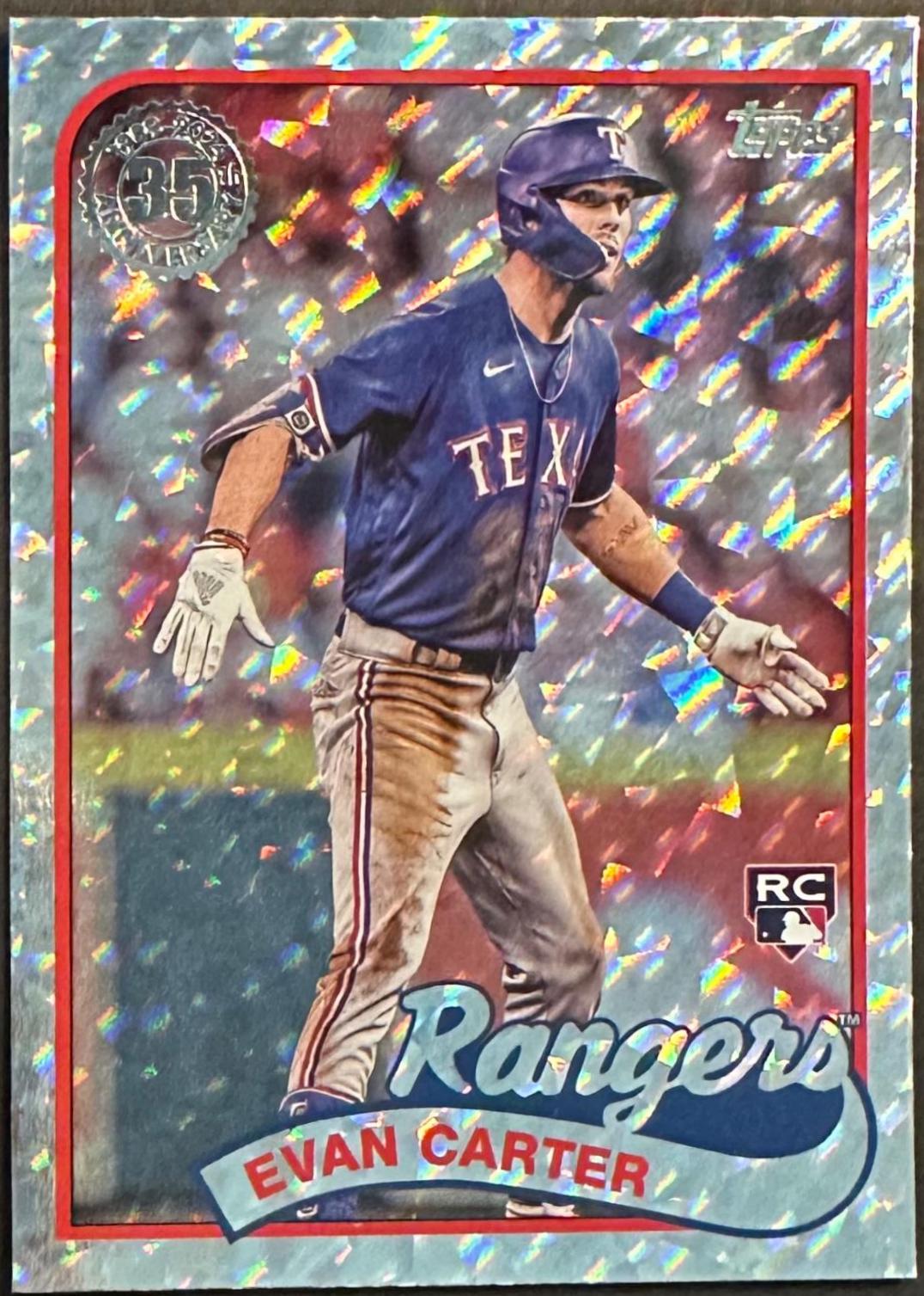 Evan Carter #89B2-45 Baseball Cards 2024 Topps 1989 Mega Box Foilboard