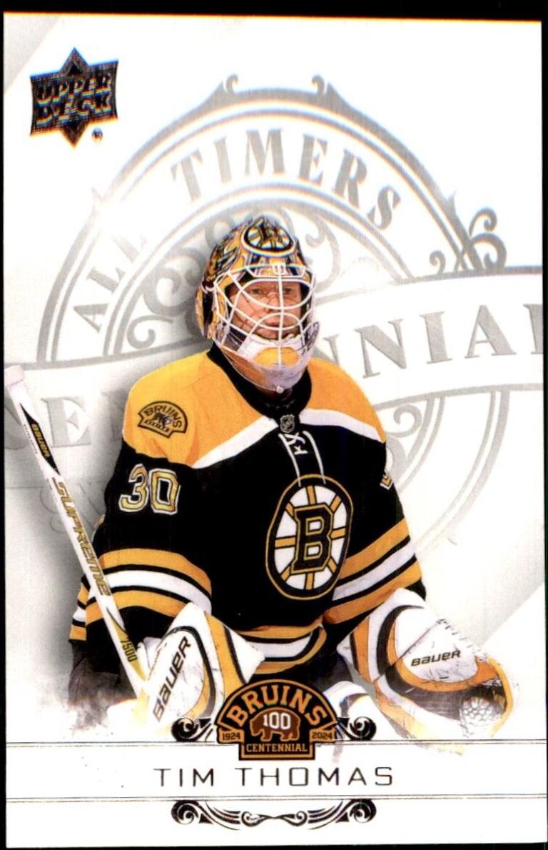 Tim Thomas #100-16 Hockey Cards 2023 Upper Deck Boston Bruins Centennial All-Timers
