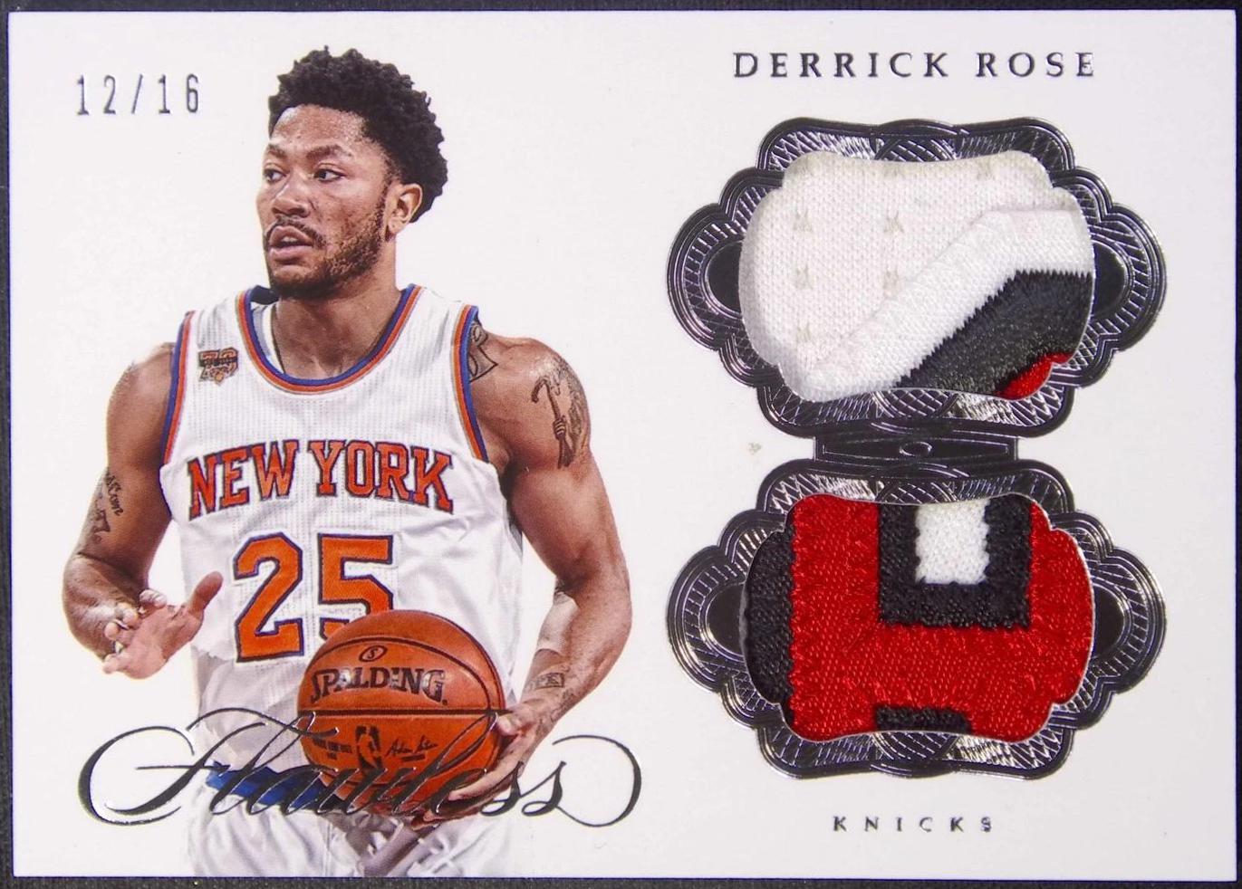 Derrick Rose #DPT-DR 2016-17 Panini Flawless Basketball Dual Patches