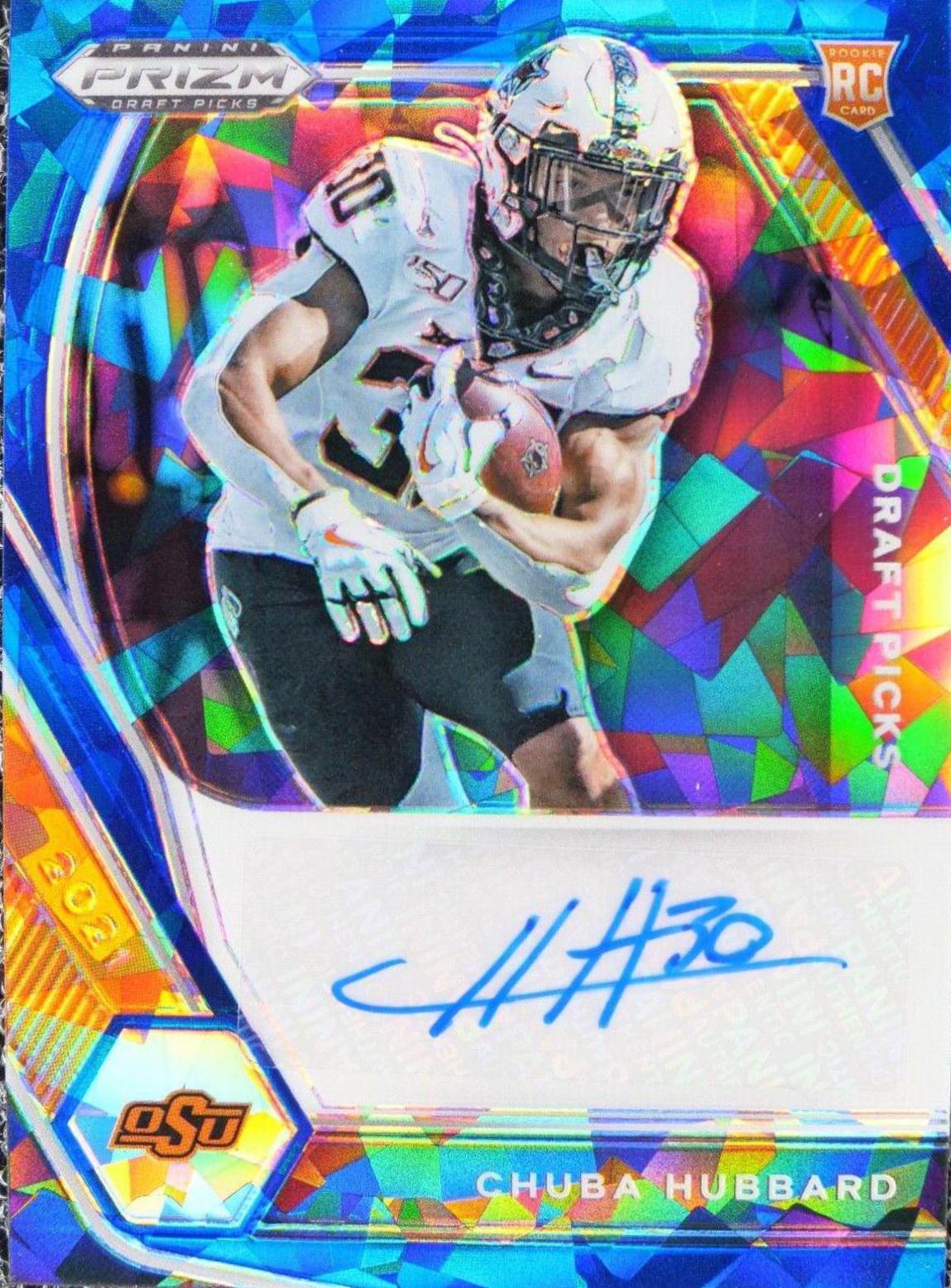 Chuba Hubbard #DPA-CHU Football Cards 2021 Panini Prizm Draft Picks Autographs