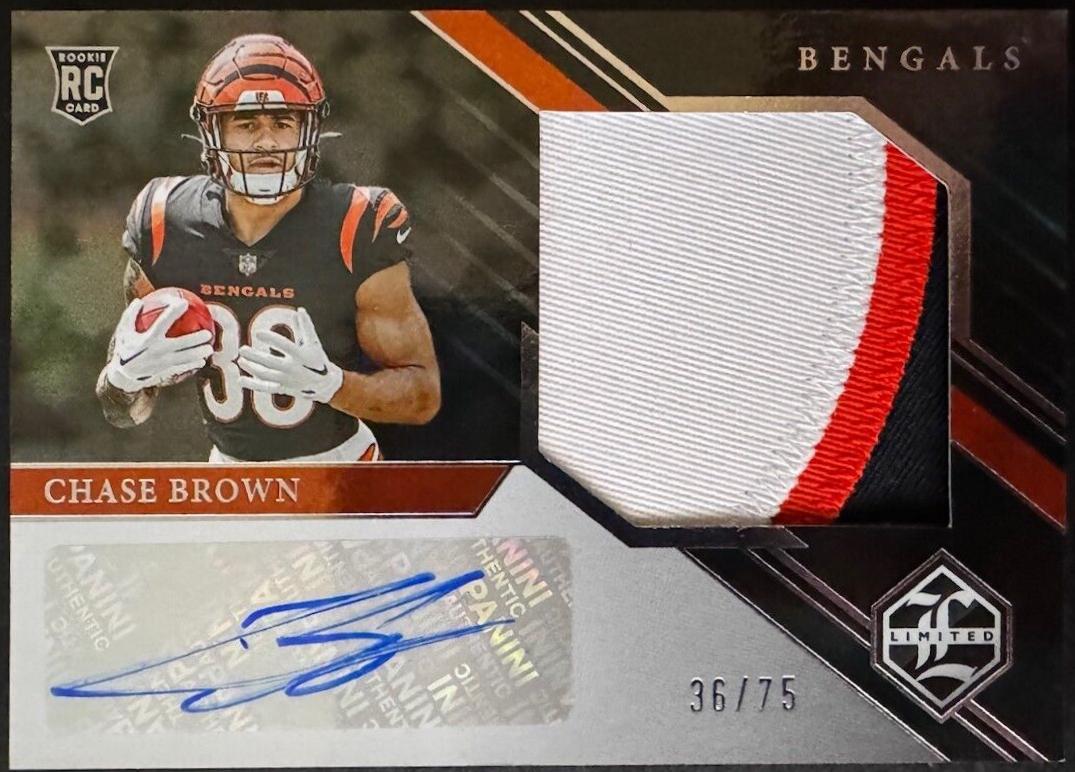 Chase Brown [Silver Spotlight Rookie Patch Autograph Jumbo] #147