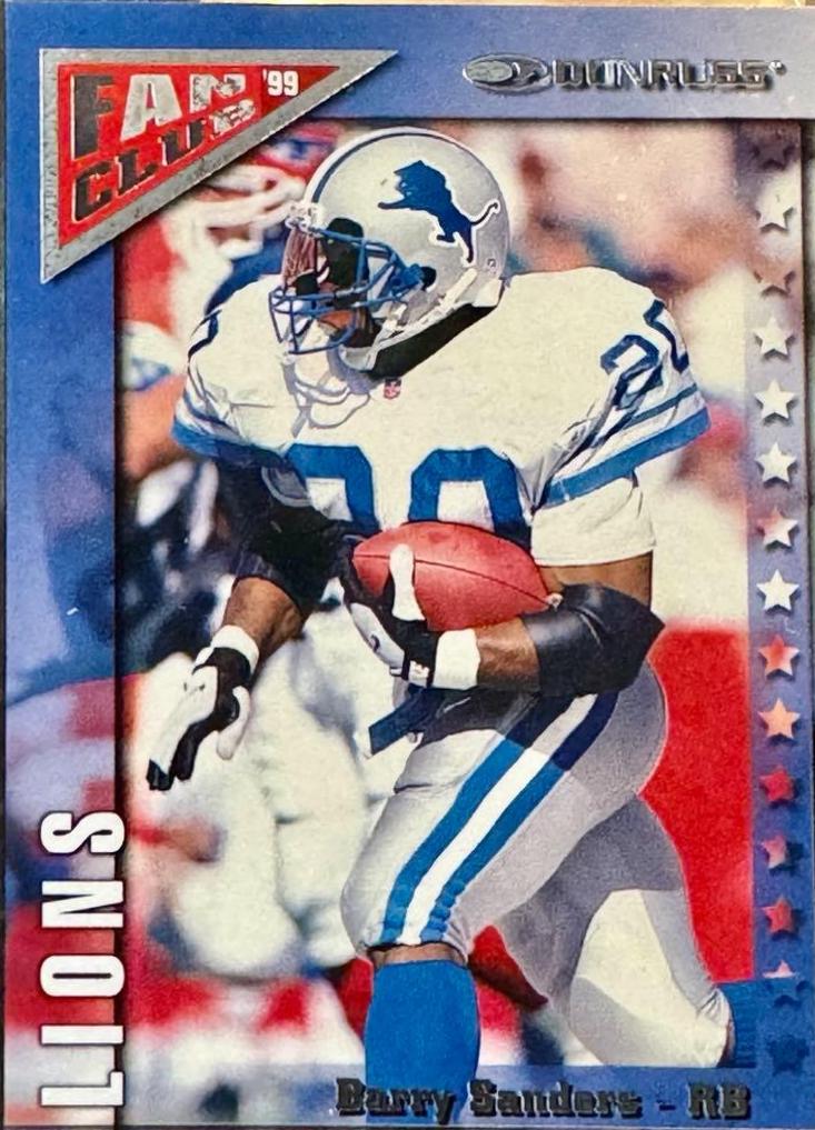 Barry Sanders #FC20 Football Cards 1999 Panini Donruss Fan Club