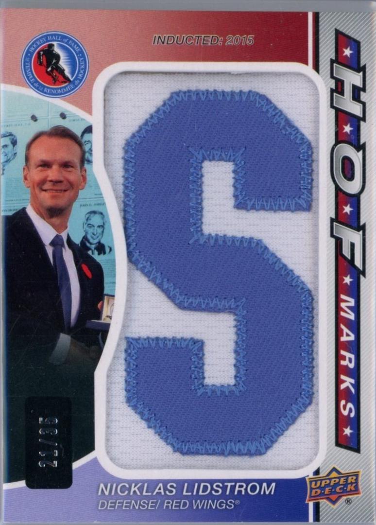 Nicklas Lidstrom #HOF-NL Hockey Cards 2024 SP Game Used HOF Letters
