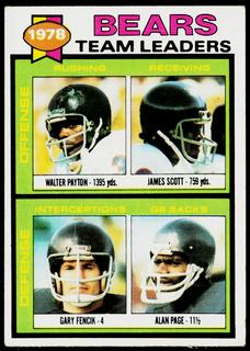 Bears Team Leaders / Checklist Walter Payton / James Scott / Gary Fencik / Alan Page