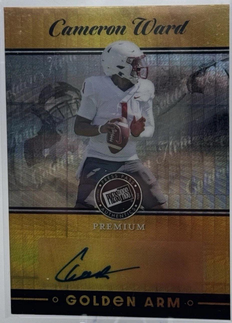 Cameron Ward #G-CW1 2024 Press Pass Premium Golden Arm Autograph Football