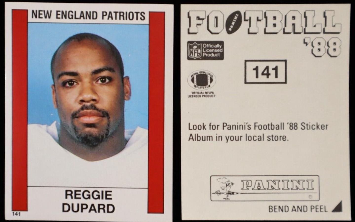 Reggie Dupard #141 1988 Panini Sticker Football
