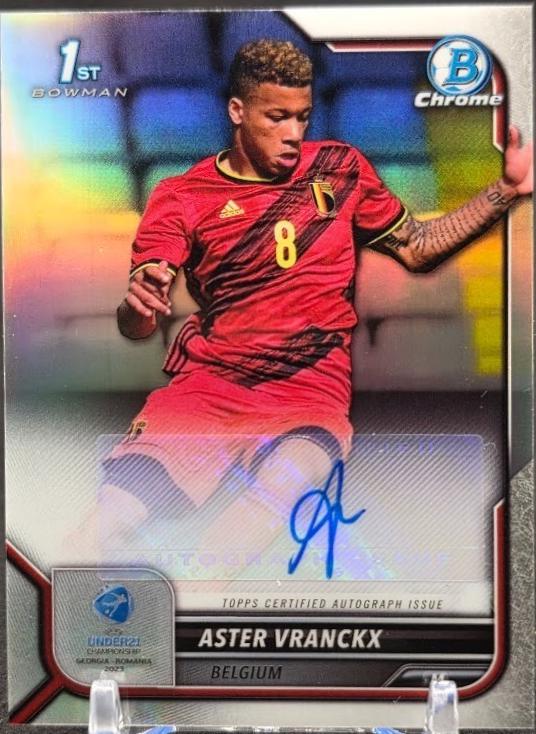 Aster Vranckx #CA-AV 2022 Bowman Chrome Road To UEFA U21 Prospect Autograph