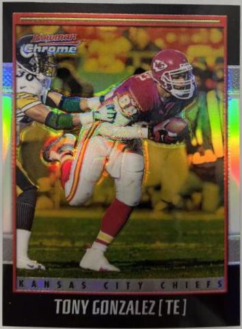 Tony Gonzalez #10 Football Cards 2001 Bowman Chrome