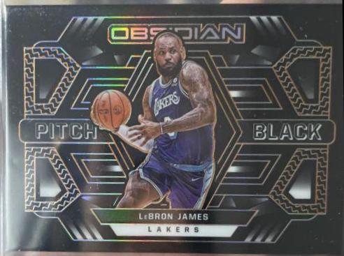 LeBron James #6 Basketball Cards 2021 Panini Obsidian Pitch Black