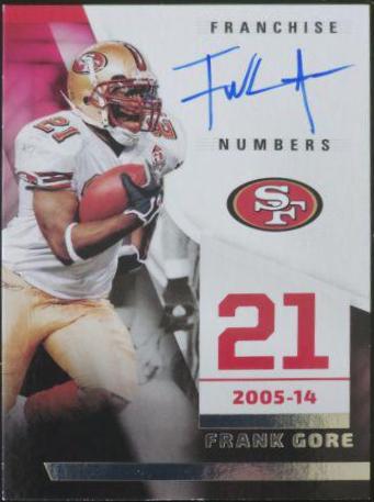 Frank Gore #FN-FG Football Cards 2022 Panini Illusions Franchise Numbers Autographs