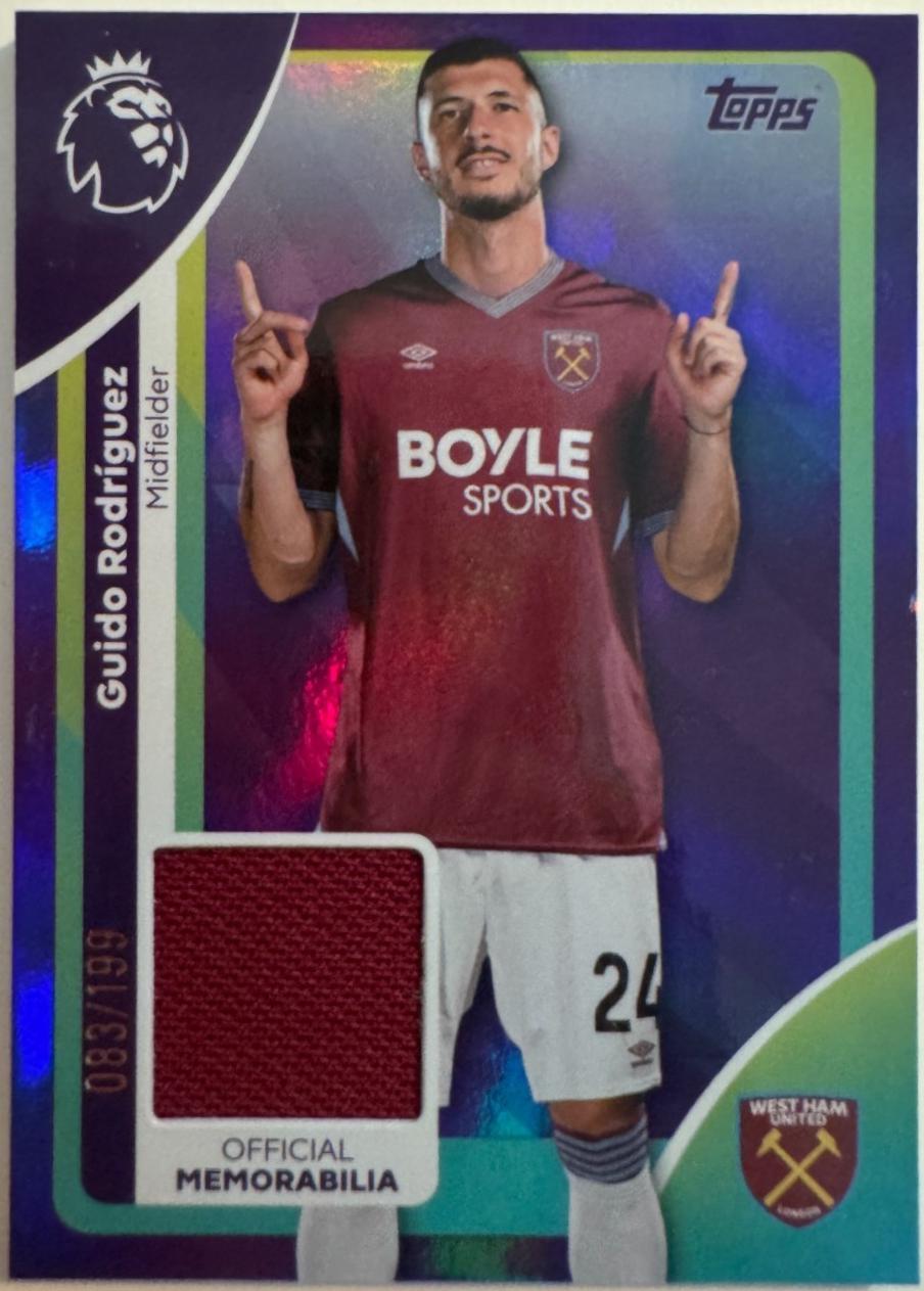 Guido Rodriguez #RE-GRO 2025 Topps Premier League Relic