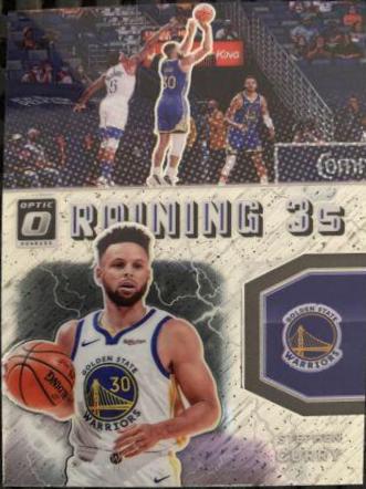 Stephen Curry #2 Basketball Cards 2021 Panini Donruss Optic Raining 3s