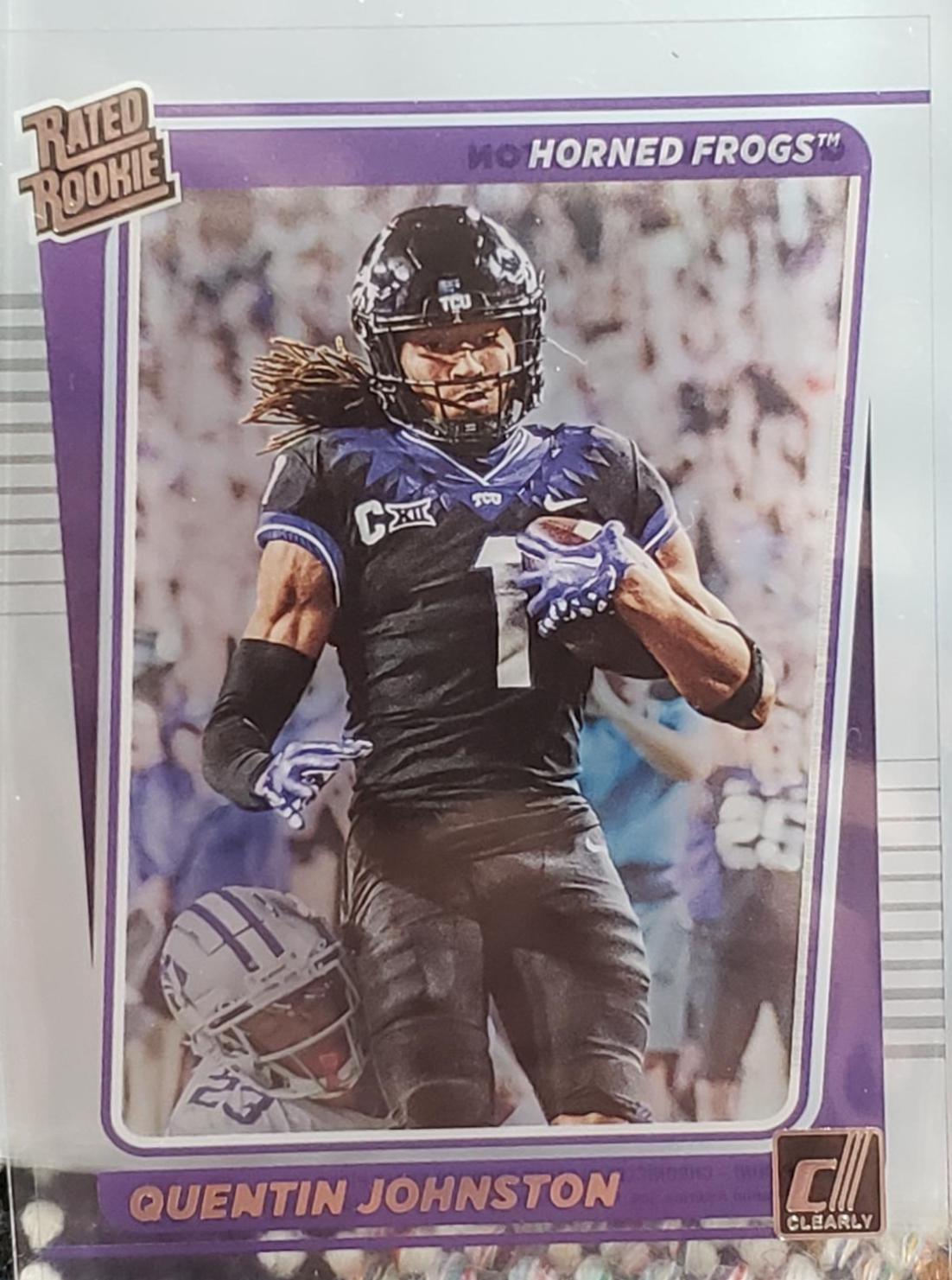 Quentin Johnston #28 Football Cards 2023 Panini Chronicles Draft Picks Clearly Donruss