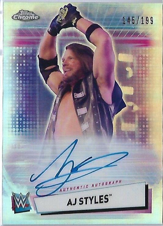 AJ Styles #A-AJ Wrestling Cards 2021 Topps Chrome WWE Autographs
