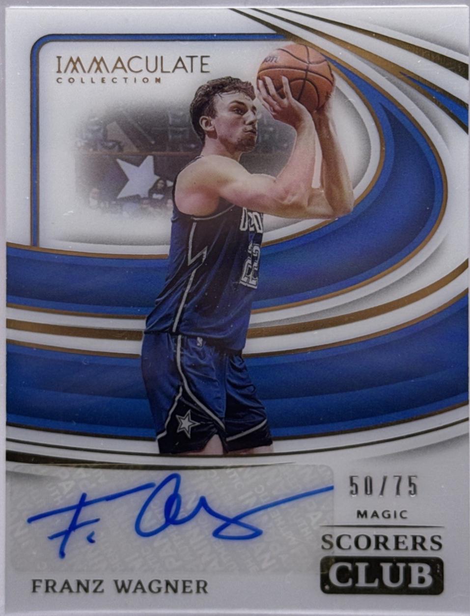 Franz Wagner #8 Basketball Cards 2023 Panini Immaculate Scorers Club Signatures