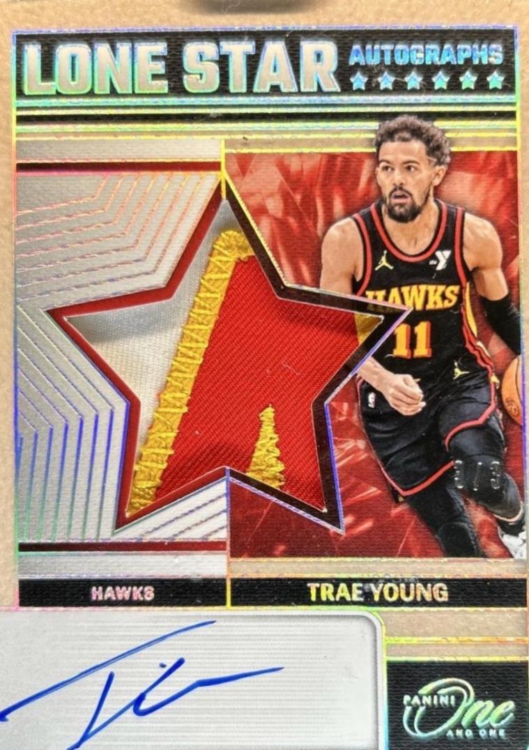 Trae Young #4 2024 Panini One And One Lone Star Autograph Basketball
